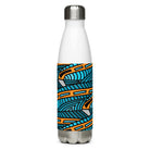 Jetfin Reef brings an abstract turquoise-and-orange shark design on a stainless steel water bottle.